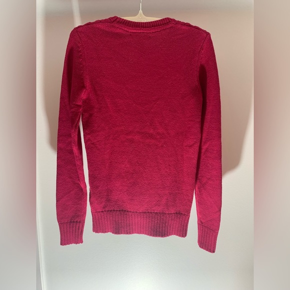 NWT Tommy Hilfiger pink/red/raspberry cotton knit cable sweater xs - Picture 3 of 8